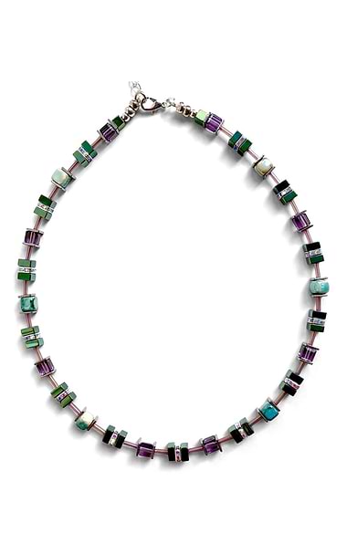 Hematite and Crystal Gemstone Necklace