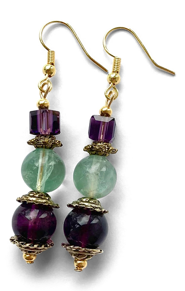 Ladies Vintage-Look Gemstone Earrings