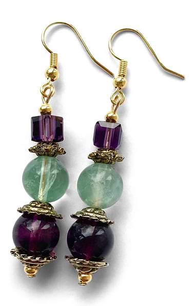 Ladies Vintage-Look Gemstone Earrings
