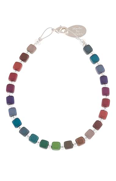 Rainbow Satin Cube Bracelet