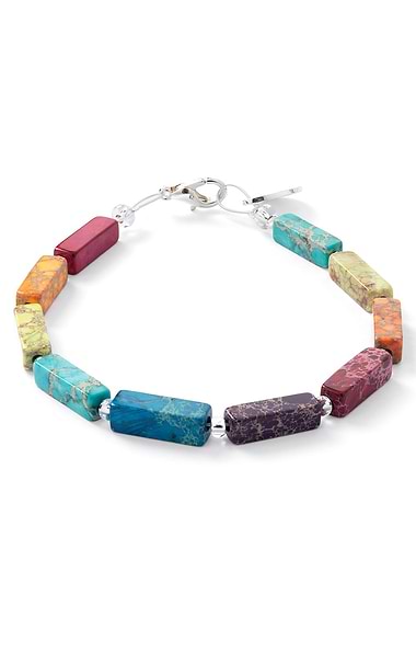 Rainbow Jasper Semi-Precious Beaded Bracelet