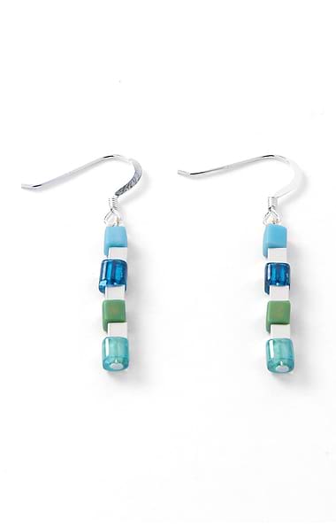 Carrie Elspeth Miyuki Glass Cube Earrings
