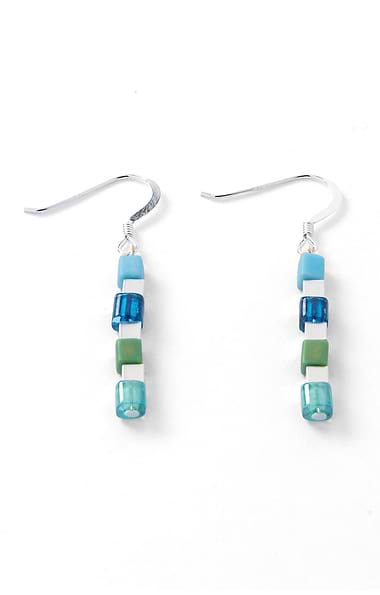 Carrie Elspeth Miyuki Glass Cube Earrings