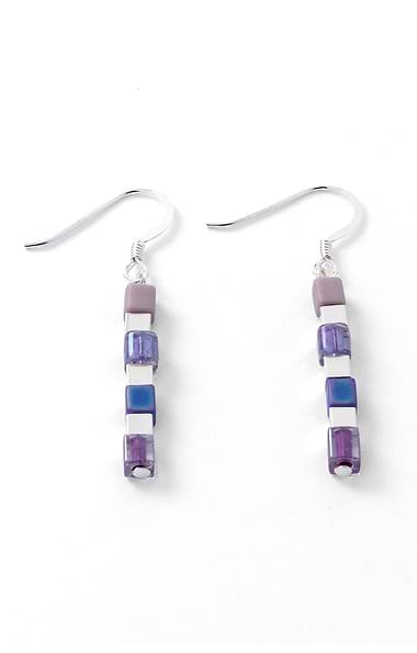 Carrie Elspeth Miyuki Glass Cube Earrings