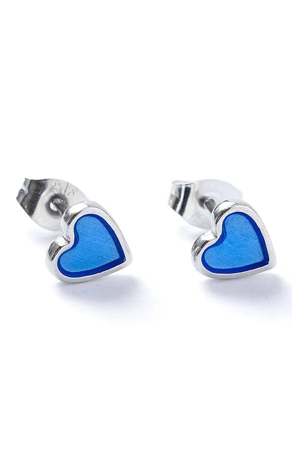 Carrie Elspeth Heart Enamel Stud Earrings
