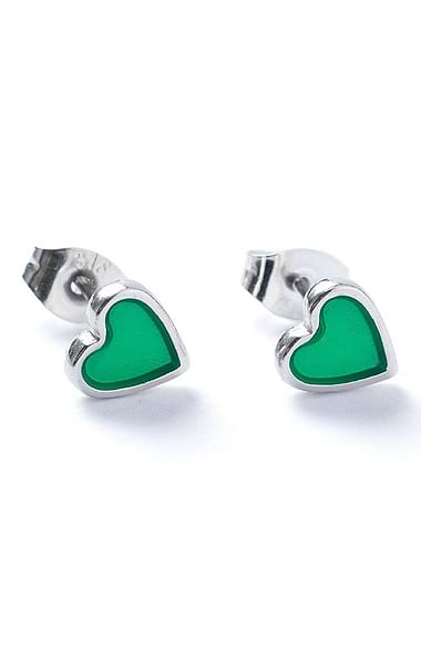 Carrie Elspeth Heart Enamel Stud Earrings