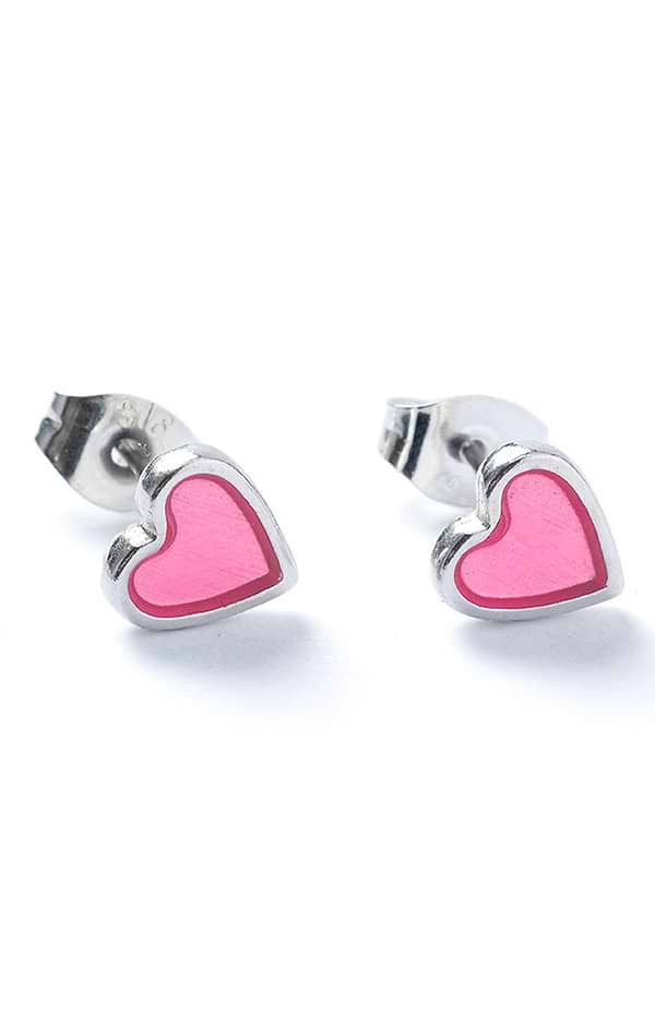 Carrie Elspeth Heart Enamel Stud Earrings