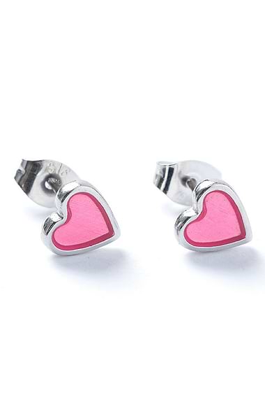 Carrie Elspeth Heart Enamel Stud Earrings