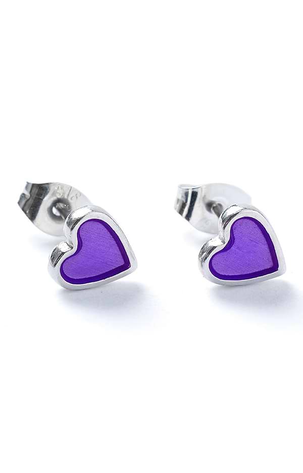 Carrie Elspeth Heart Enamel Stud Earrings