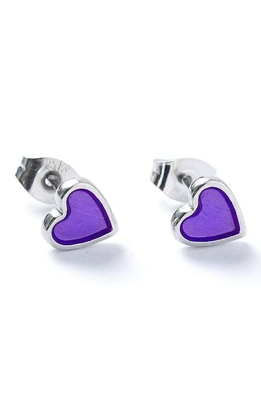 Carrie Elspeth Heart Enamel Stud Earrings