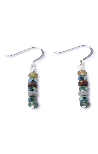Ladies Carrie Elspeth Moss Agate Earrings