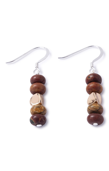 Ladies Carrie Elspeth Natural Jasper Earrings