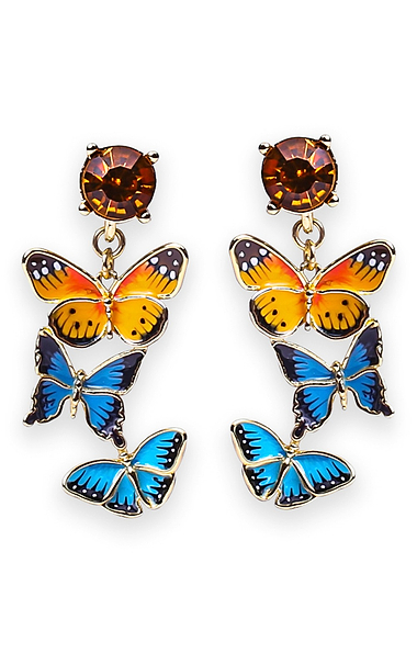 Bill Skinner Butterfly Drop Earrings