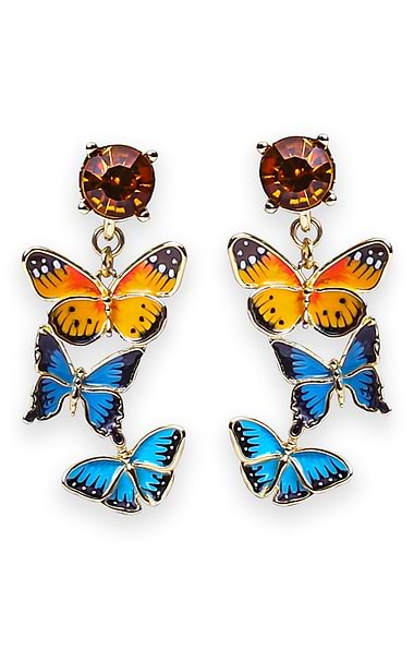 Bill Skinner Butterfly Drop Earrings