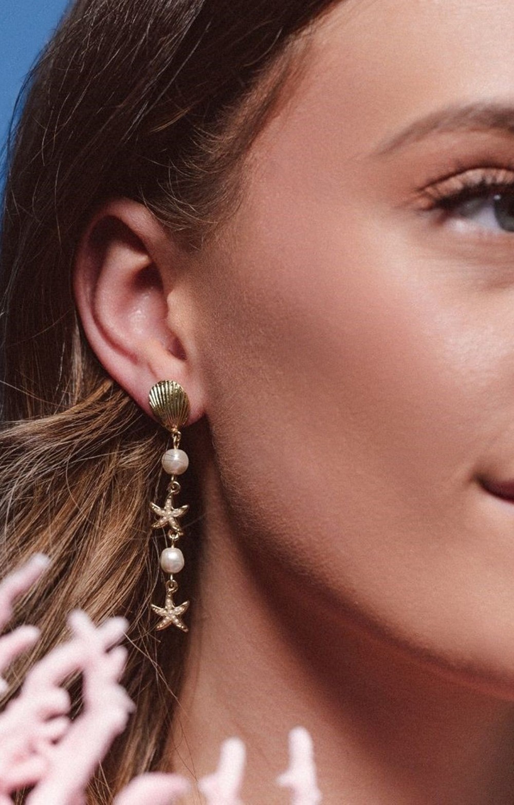 Bill Skinner Starfish & Shell Drop Earrings