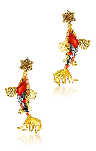 Bill Skinner Koi Carp Drop Earrings