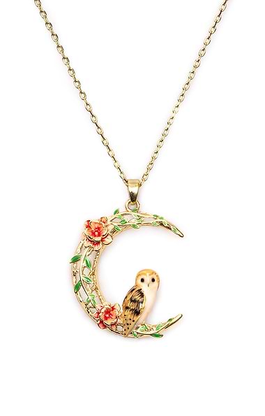 Bill Skinner Owl on the Moon Necklace
