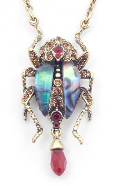 Bill Skinner Bejewelled Beetle Necklace Pendant