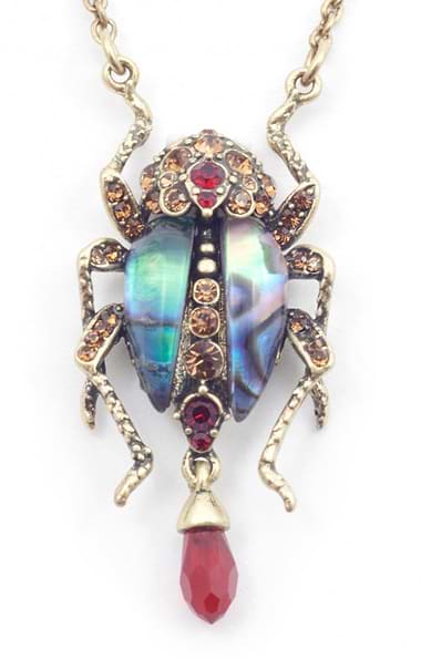 Bill Skinner Bejewelled Beetle Necklace Pendant