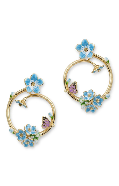 Bill Skinner Forget Me Not Hoop Earrings
