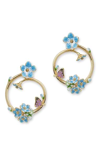 Bill Skinner Forget Me Not Hoop Earrings