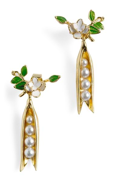 Bill Skinner Peapod Drop Earrings