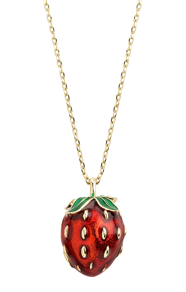 Strawberry & Mouse Locket Necklace