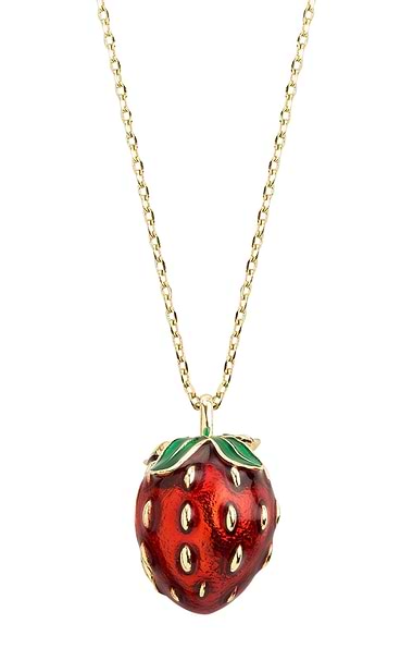 Strawberry & Mouse Locket Necklace