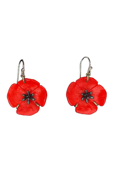 Ladies Michael Michaud Poppy Drop Earrings