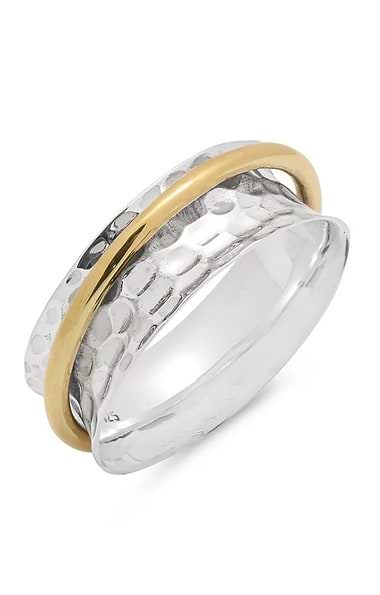 Ladies Narrow Golden Spin Ring