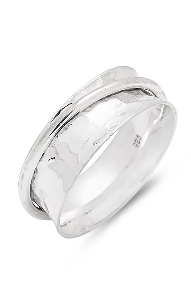 Ladies Narrow Band Wide Spin Ring