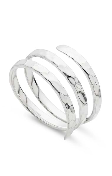 Ladies Hammered Swirl Ring