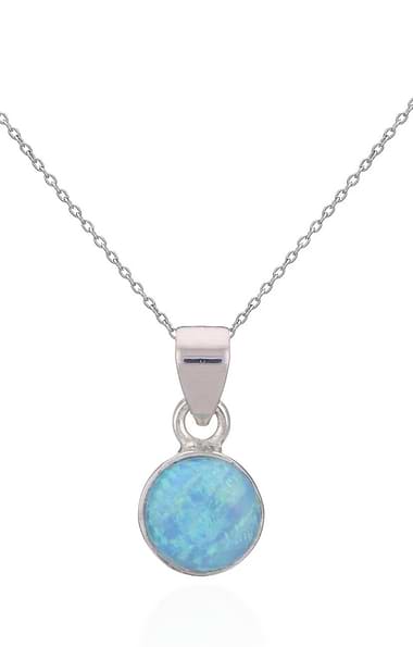 Simple Silver Opal Pendant