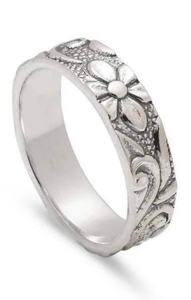 Ladies Silver Floral Ring
