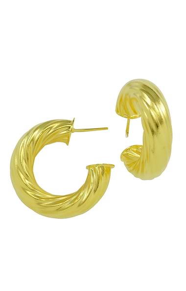 Paola Twisted Mid Hoop Earrings