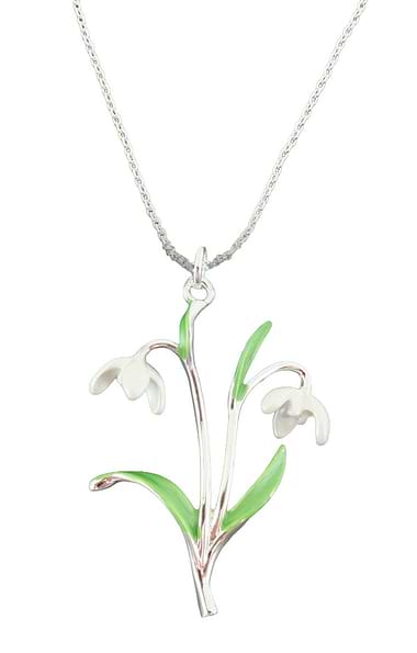 Ladies Snowdrop Open Flower Necklace