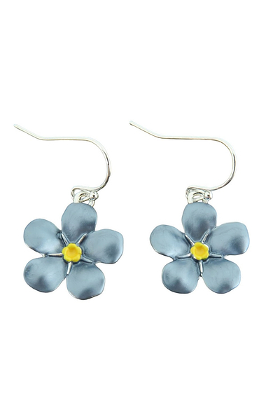 Ladies Forget Me Not Drop Flower Earrings