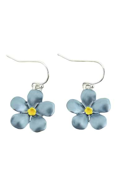 Ladies Forget Me Not Drop Flower Earrings