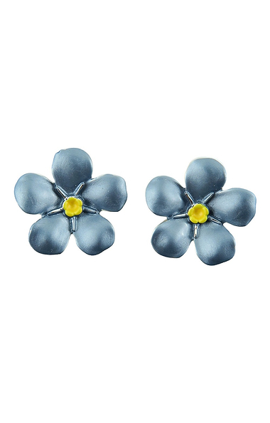 Ladies Forget Me Not Flower Stud Earrings
