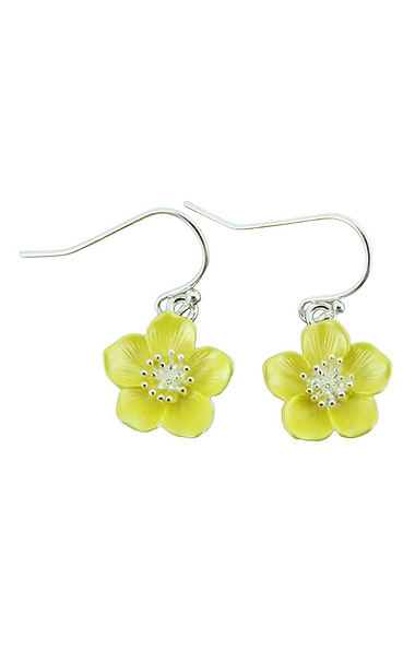 Ladies Buttercup Yellow Drop Earrings