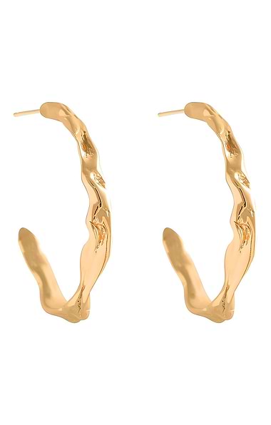 Ladies Wave Hoop Earrings