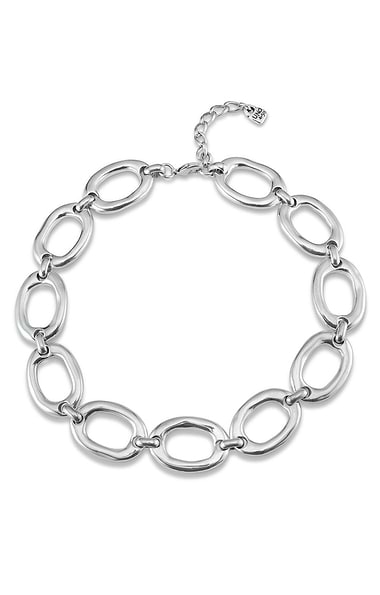 Uno de 50 Oval Link Silver Plated Necklace