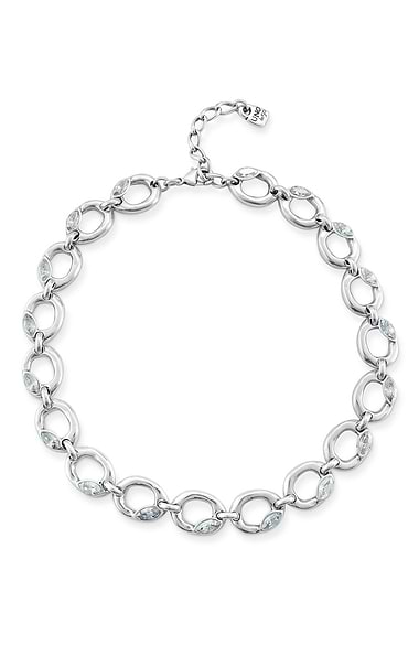 Uno de 50 Gold Plated Oval Links and Crystal Necklace