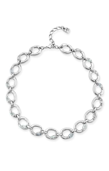 Uno de 50 Gold Plated Oval Links and Crystal Necklace