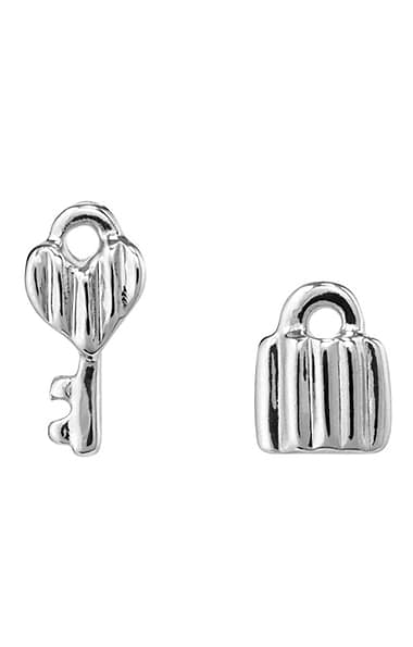 Uno de 50 Sterling Silver-Plated Key and Padlock Earrings
