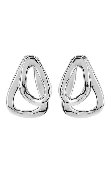 Uno de 50 Sterling Silver-Plated Overlapping Link Earrings
