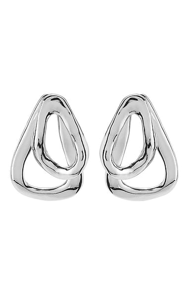 Uno de 50 Sterling Silver-Plated Overlapping Link Earrings
