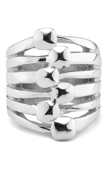 Ladies Uno de 50 Silver-Plated Ring with Nail Heads Details