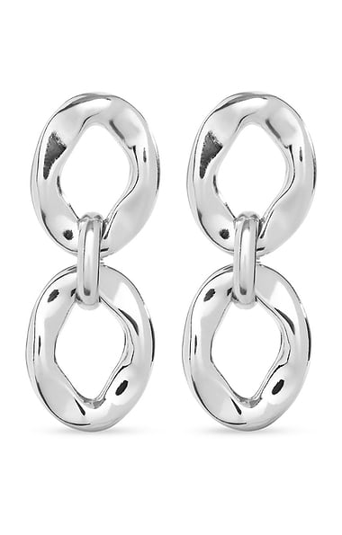 Uno de 50 Sterling Silver-Plated Earrings with Two Links