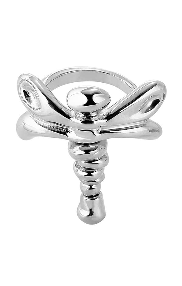 Ladies Uno de 50 Sterling Silver Dragonfly ring
